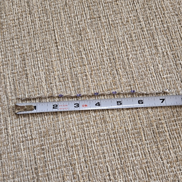 Sterling Silver Tanzanite Diamond Bracelet - Picture 9 of 9